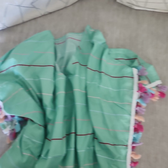 Women Tassel Dress Summer V Neck Ladies Blouse Shirt Swimming Tops Striped Bikin - Picture 3 of 3